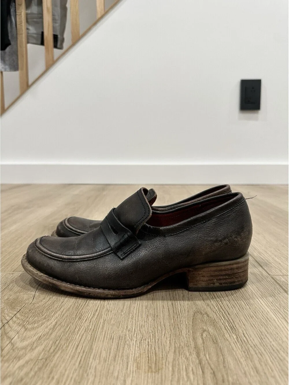 Freebird By Steven Macbeth Dark Brown Leather Slip-On Loafers Women’s Size 8